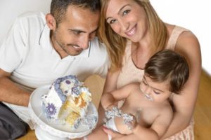 Sessione fotografica Smash the Cake di Viola, 1 anno.